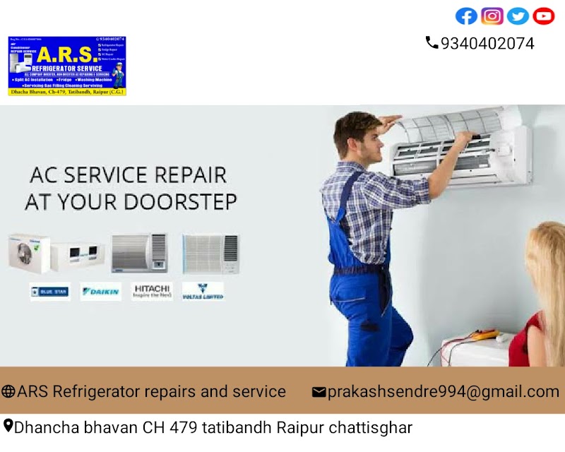 ARS Refrigeator : AC Repair | Refrigerator Repair | Washing Machine Repair in Raipur - AC Service in Tatibandh Colony, Raipur