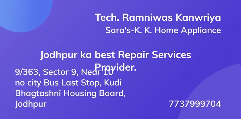 SARA'S-K.K.HOME APPLIANCES & SERVICES - AC Service in Vivek Vihar Yojana, Jodhpur